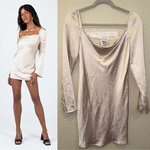 Princess Polly Size 4 Star Power Champagne Formal Bachelorette Mini Dress Preppy